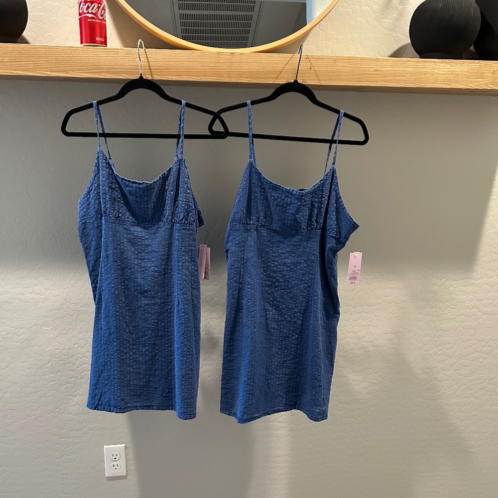 Blue denim like dresses